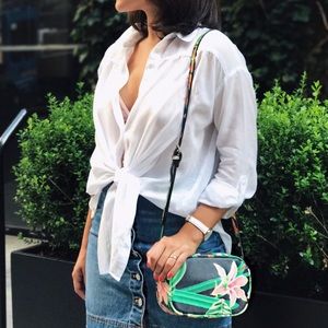 Floral print crossbody bag